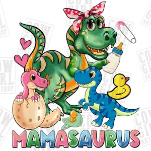 T-rex mama saurus png sublimation design download, T-rex dinosaur png, mama dinosaur png, animal png, sublimate designs download
