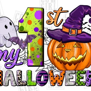 My 1st Halloween png sublimation design download, Happy Halloween png, Halloween vibes png, first Halloween png, sublimate designs download