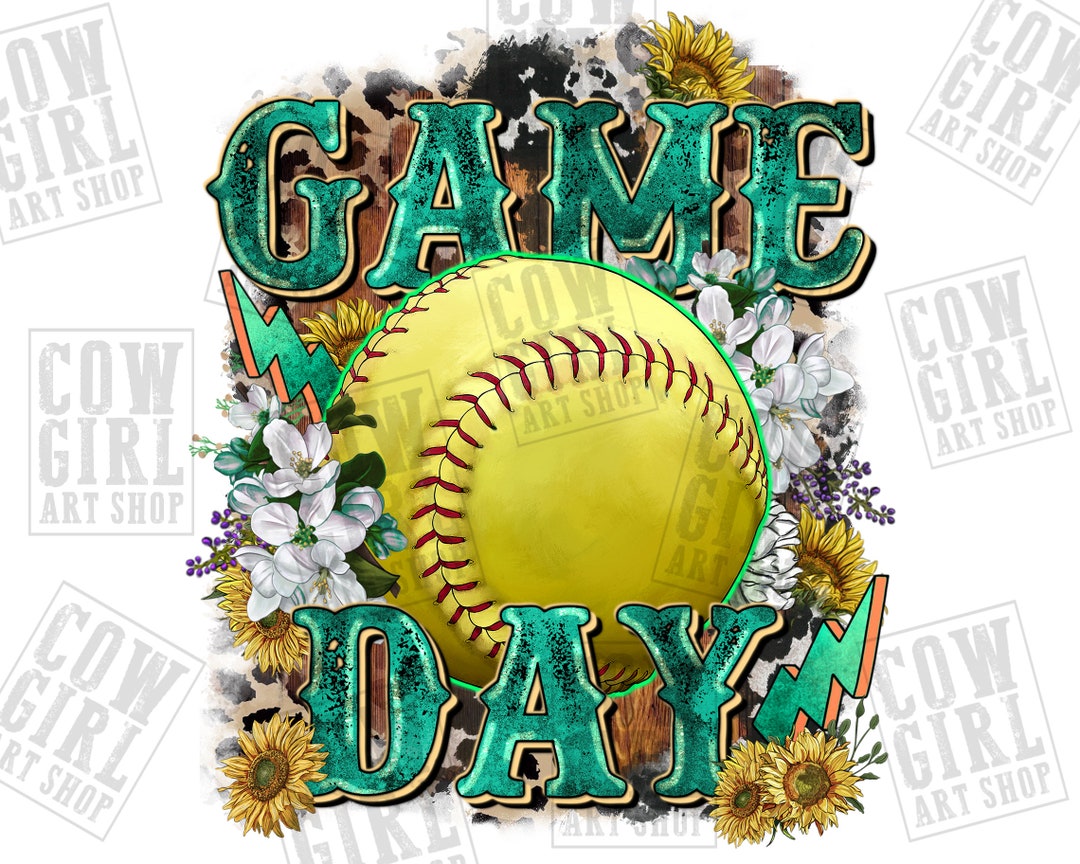 Game Day Softball Png Sublimation Design Download, Softball Png, Sports Png, Western Background