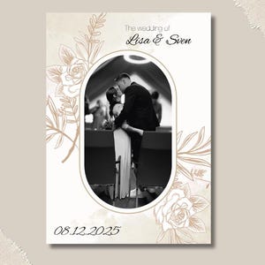 Dankeskarte Hochzeit ohne Umschlag A6, Danksagung Hochzeit, individualisierbar,  personalisiert, individuell anpassbar, kostenloser Versand