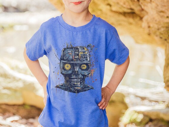 Boys Short Sleeve Robot Graphic Tee