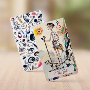 Mazzo di tarocchi Whimsical Doodle, carte dei tarocchi di designer indipendenti, mazzo di tarocchi Colorfull Doodle, mazzo di tarocchi unico per appassionati e collezionisti di tarocchi