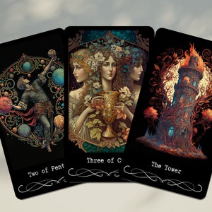 Beginner tarot deck, Art Nouveau Tarot Cards, Indie Tarot Deck, RSW Based Deck, Tarot Deck with Guidebook, Colorful Tarot Deck, Tarot Cards