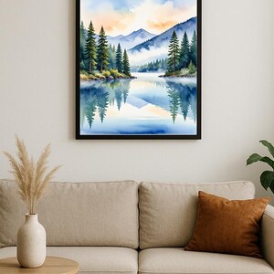 Mountain Lake Serenity Digital Art