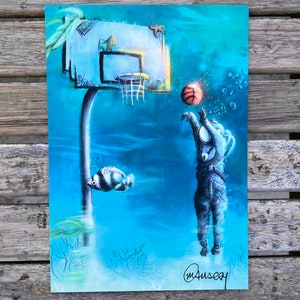 Artprint DIN A5 Poster Karte /// Kunstdruck /// „Deep Sea Diver” Handsigniert