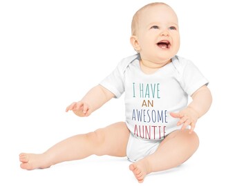 Ik heb een geweldige biologische babybodysuit van tante