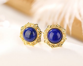 Lapis Lazuli Oorbellen Studs in 14K Gold Filled, Lapis Lazuli Sieraden, Verjaardagscadeau, September Birthstone, Kerstcadeaus