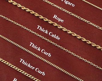 14k Gold Chain Necklace, Twist Chain, Figaro Chain, Rope Chain, Box Chain, Paperclip Chain, Herringbone Chain, Thin Gold Necklace for Women
