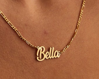 14k Gold Name Necklace, Nameplate Necklace, Custom Name Necklace, Personalized Jewelry for Her, Bridesmaid Gifts, Personalized Gifts for Mom