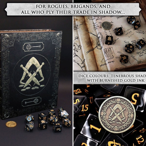 Foliant der Scoundrels - Rogue Dice Set Perfekt für D&D, Pathfinder und Tabletop RPG Spiele