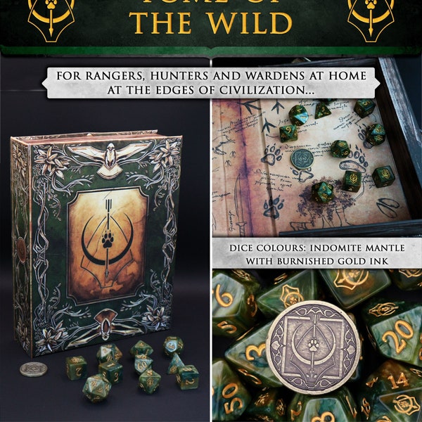 Tome of the Wild - Ranger Dice Set Perfect For D&D, Pathfinder and Tabletop RPG Games
