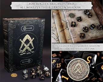 Tome of Scoundrels - Rogue Dice Set Perfect For D&D, Pathfinder and Tabletop RPG Games