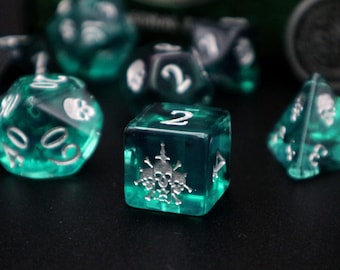 Nekromanten-Polyederwürfel-Set – Perfekt für D&D, Pathfinder und Tabletop-Rollenspiele