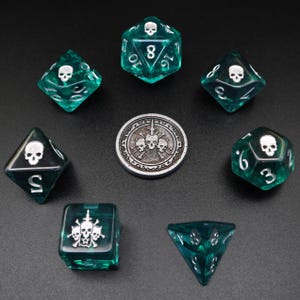 Necromancer Polyhedral Dice Set - Perfect For D&D, Pathfinder and Tabletop RPG Games image 2