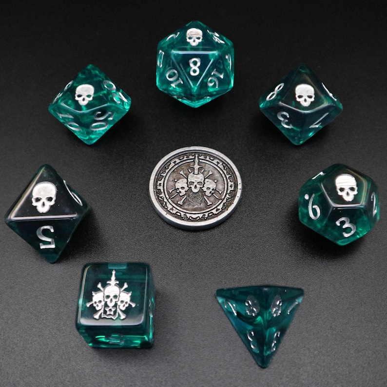 Necromancer Polyhedral Dice Set - Perfect For D&D, Pathfinder and Tabletop RPG Games image 2