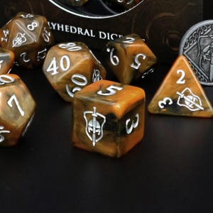 Fighter Polyhedral Dice Set - Perfect For D&D, Pathfinder and Tabletop RPG Games