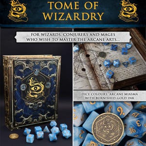 Tome of Wizardry - Zaubererwürfel Set Perfekt für D&D, Pathfinder und Tabletop-Rollenspiele