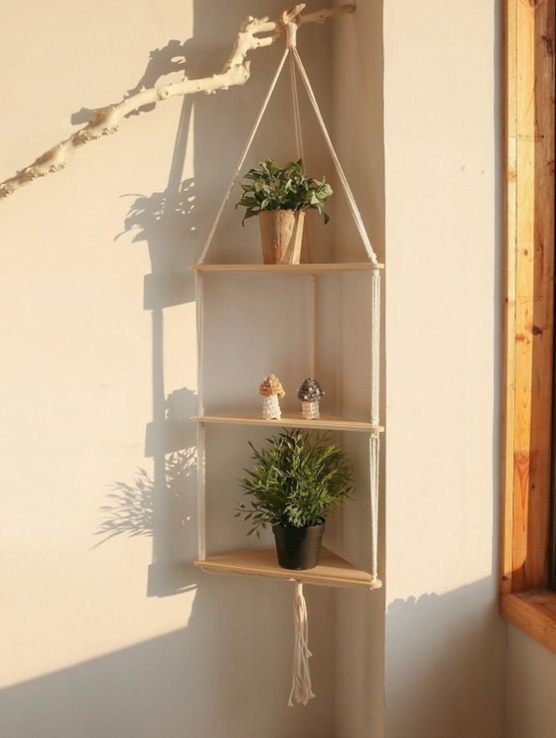 3 Layer Hanging Corner Shelves Etsy