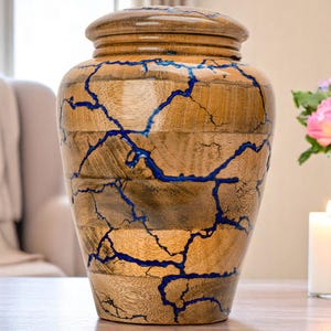 Urns for Human Ashes Keepsake Box Resin Lightning Personalized Urn for Ashes Handmade Cremate Ashes Urn Custom Personalized Wooden Urn