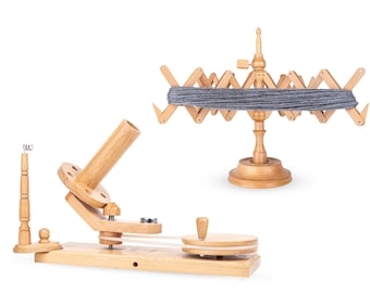 Handcrafted Beachwood Yarn Winder and Swift Combo