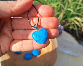 Türkis Herz Anhänger • Schutz & Stärke Kette • energetisch gereinigt • Halschakra Schmuck • Geschenk für Frauen
