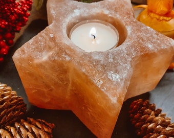 Salz Teelichthalter Stern | positive Energie | Anti-Strahlung | Weihnachten | spirituelle Geschenke | Kerzen | Ruhe und Entspannung | Deko