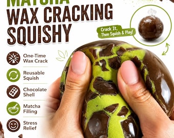 Matcha Wax Cracking Squishy ASMR Stress Ball Sensory Fidget Toy Crackling Crunch Gift