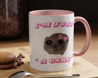 Trauriger Hamster Meme Kaffeetasse, lustiges Viralgeschenk
