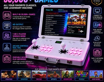 Pandora Saga Plus DX2 Portable Arcade Briefcase – 30,000 Games, 21-Inch HD Screen, Dual Player