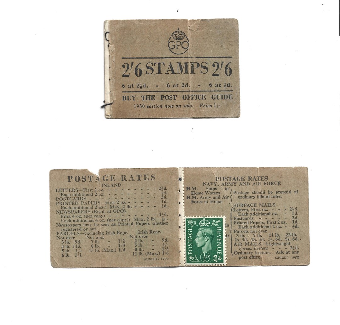Stamp Book 1950 With King VI Stamp Etsy