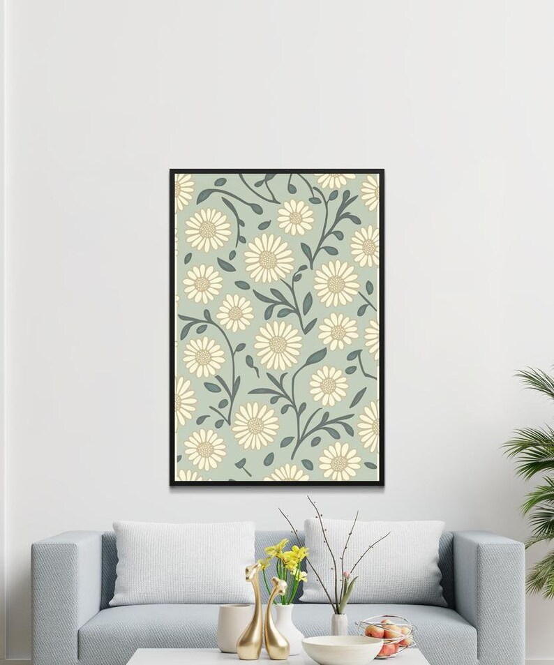 Botanical William Morris Daisies Poster Art Printables Svgs - Etsy