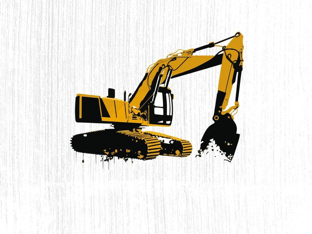 Excavator Stencil Construction Clipart Sublimation Svg - Etsy