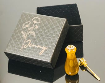 Personalized Agate Perfume Bottle Pendant With Custom Name Birth Flower Gift Box Refillable Mini Vial Keychain With Spoon Charm