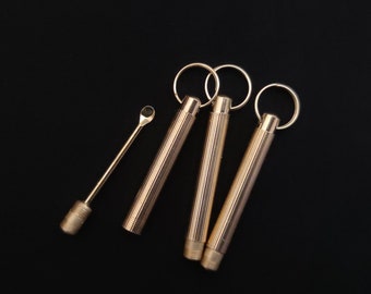 Metal Keychain Ear Pick,MiniEar Spoon Pendant , Portable Brass Ear Spoon, Ear cleaning, Copper Metal Keychain Pendant