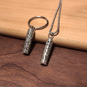 90% Silver, Handmade Vintage Necklace Pendant, Mini Metal Jar Keychain Pendant, Urn Necklace Pendant,Silver locket necklace