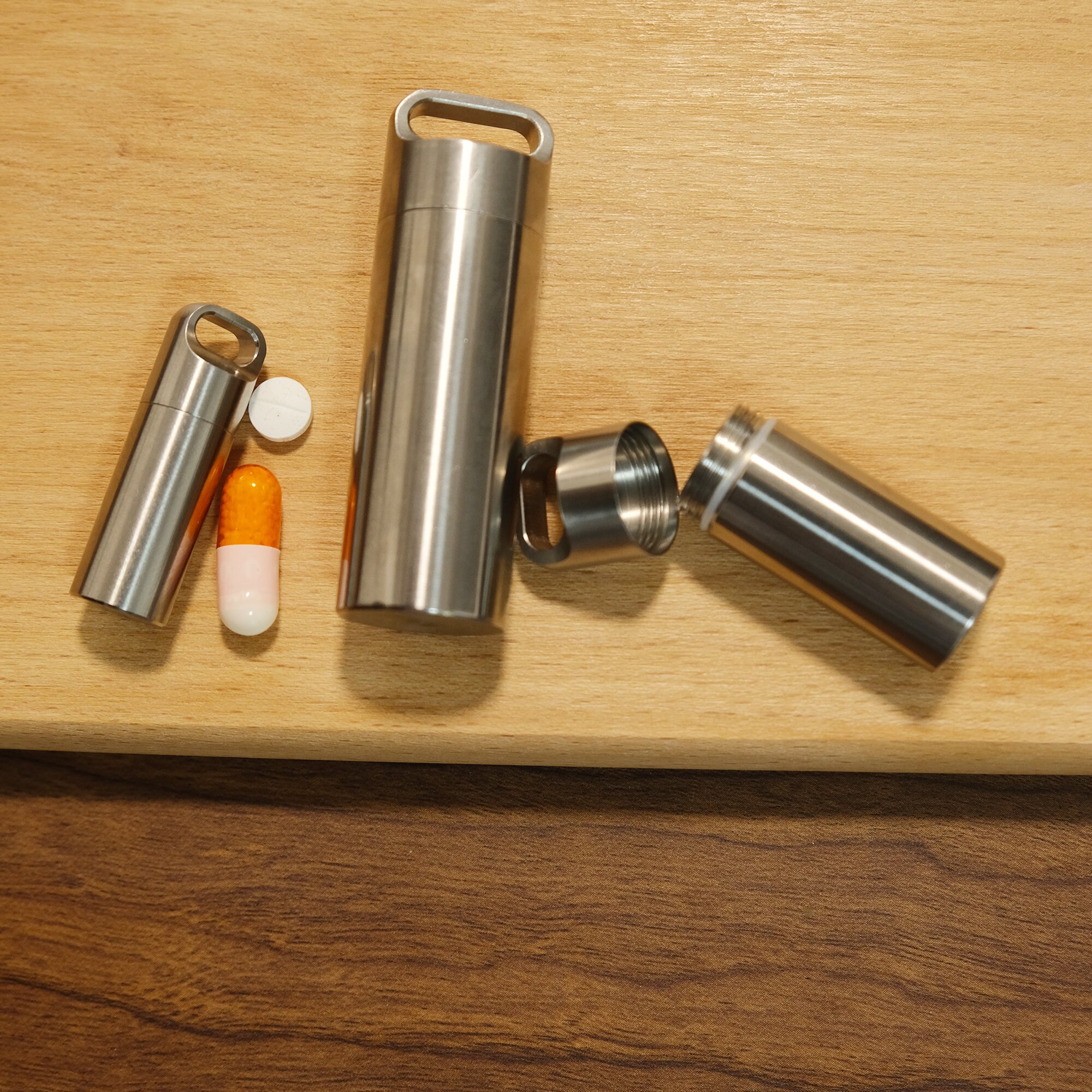 Stainless Steel EDC Pill Case Mini Pill Boxmetal Keychains Etsy