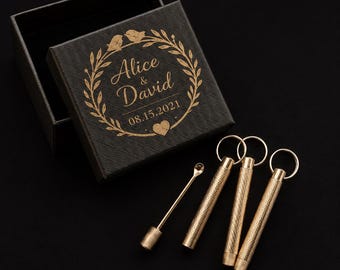 Personalized Engraved Gift Box with Brass Mini Spoon Set, Vintage Keepsake Box, Unique Memorial Gift, Anniversary Gift