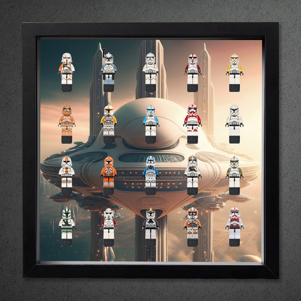 GetStones24 Bilderrahmen 35x35cm für LEGO® Figuren - Vitrine für Star Wars Minifiguren - Display zu Aufbewahrung von Minifigs - für Sammler