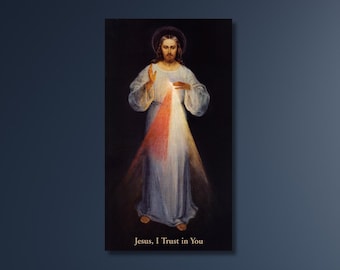 Leinwand-Wandkunst, Jesus Göttliche Barmherzigkeit, ich vertraue auf Dich, Posterdrucke, Bilddekoration zum Aufhängen, Jesus-Gemälde, Jesus-Druck, Jesus-Kunstposter