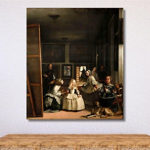 Las Meninas (The Maids of Honor) or the Royal Family by Diego Velazquez Ready To Hang Canvas,Las Meninas Poster,Las Meninas Canvas Wall Art