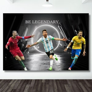 Messi Poster Cristiano Ronaldo Poster Neymar Decorazione da parete su tela Messi Ronaldo Neymar Decorazione per la casa BE LEGENDARY Poster I migliori giocatori di calcio