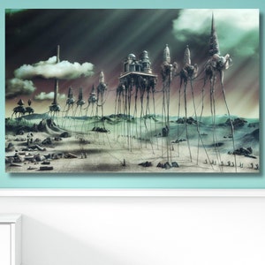 Salvador Dali Canvas Art, Elephants Canvas Gift, Salvador Dali Elephants Canvas, Reproduction Wall Hanging, Bridesmaid Gifts, Surreal Art