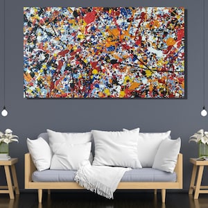 Jackson Pollock print, certificaat abstracte kunst aan de muur, abstracte kunst, Jackson Pollock convergentie, Jackson Pollock canvas print, groot doek