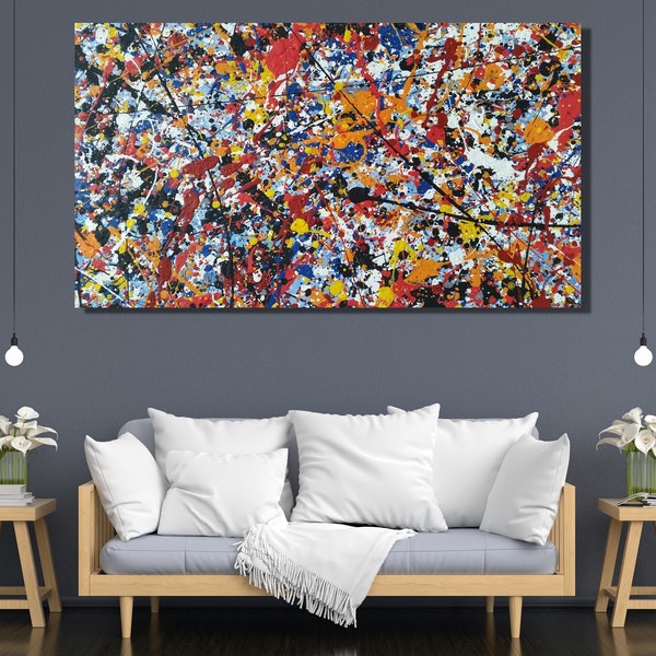 Jackson Pollock Print, Certificate Abstarct Wall Art, Abstract Art, Jackson Pollock Convergence, Jackson Pollock Canvas Print, Large Canvas