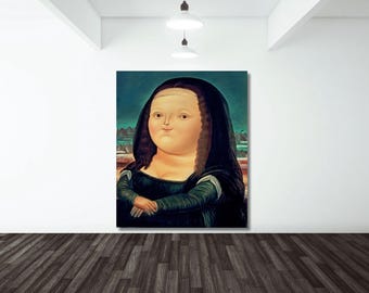 Botero Mona Lisa płótno, nowoczesny wystrój domu