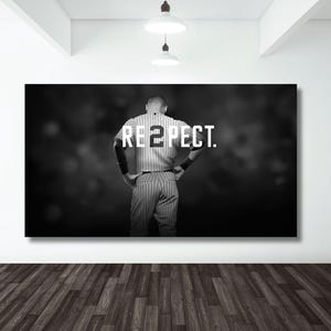 Derek Jeter Ready to Hang Canvas Wall Art,New York Yankees Poster, Derek Jeter Photography Man Cave Decoration, Yankees Poster, Man Cave