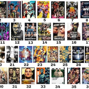 Conjunto personalizado de 3 artes de parede em tela UFC, escolha entre pôsteres UFC, pinturas UFC, decoração de parede UFC, presente para fãs UFC, impressões MMA, pôsteres MMA, arte de parede UFC