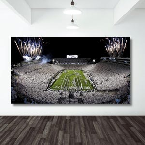 Beaver Stadium Fireworks Canvas Wall Art Design,Poster Print Décor for Home & Office Decoration,POSTER CANVAS READY to Hang,Beaver Stadium