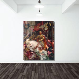 Frank Dicksee Canvas Wall Art,The Two Crowns Canvas wall art Museum Poster,Frank Dicksee Canvas Poster,Couple love art,CANVAS Home Decor Art