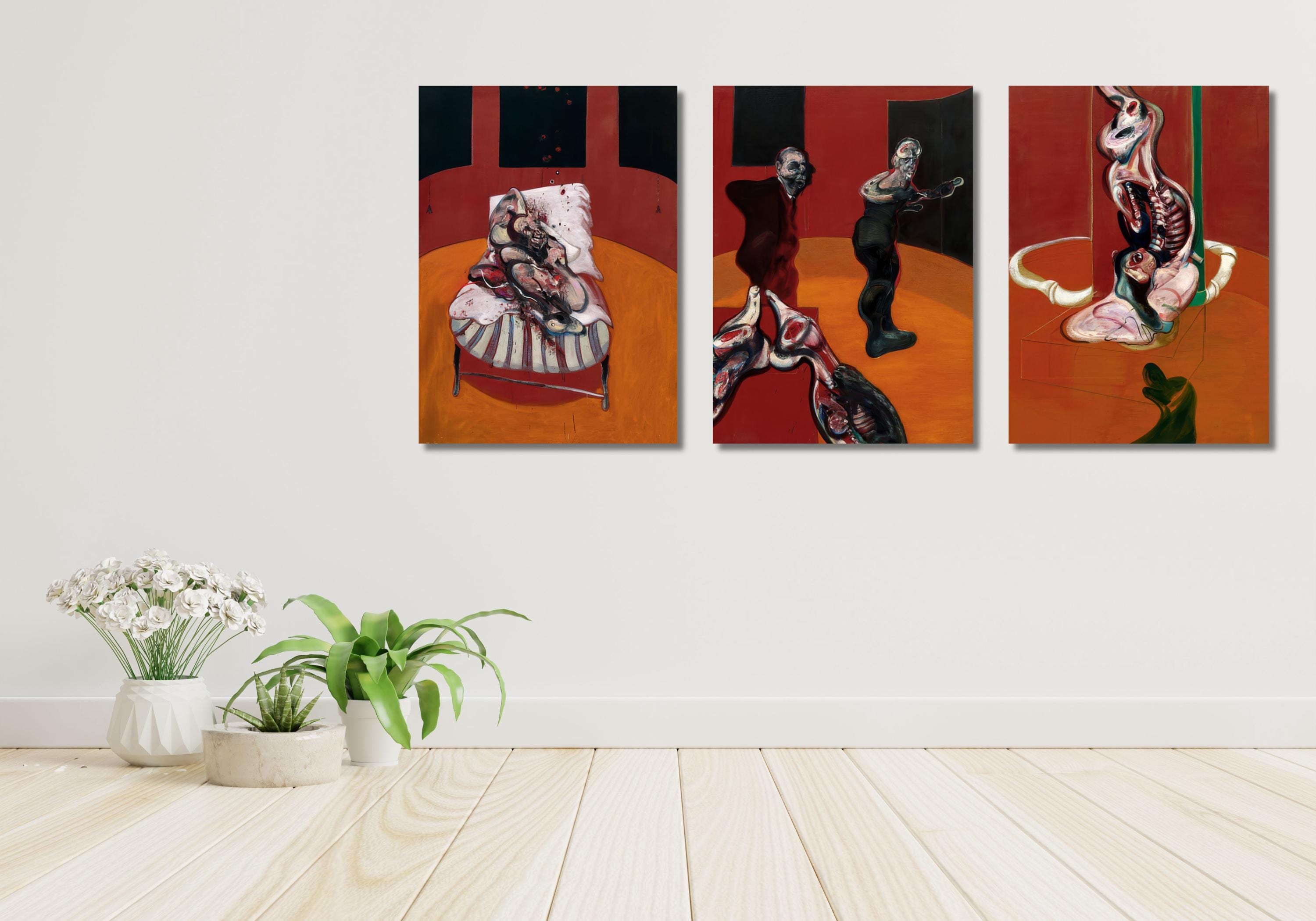 Three Studies for a Crucifixion, 3 Set of Artwork Poster, Freud
